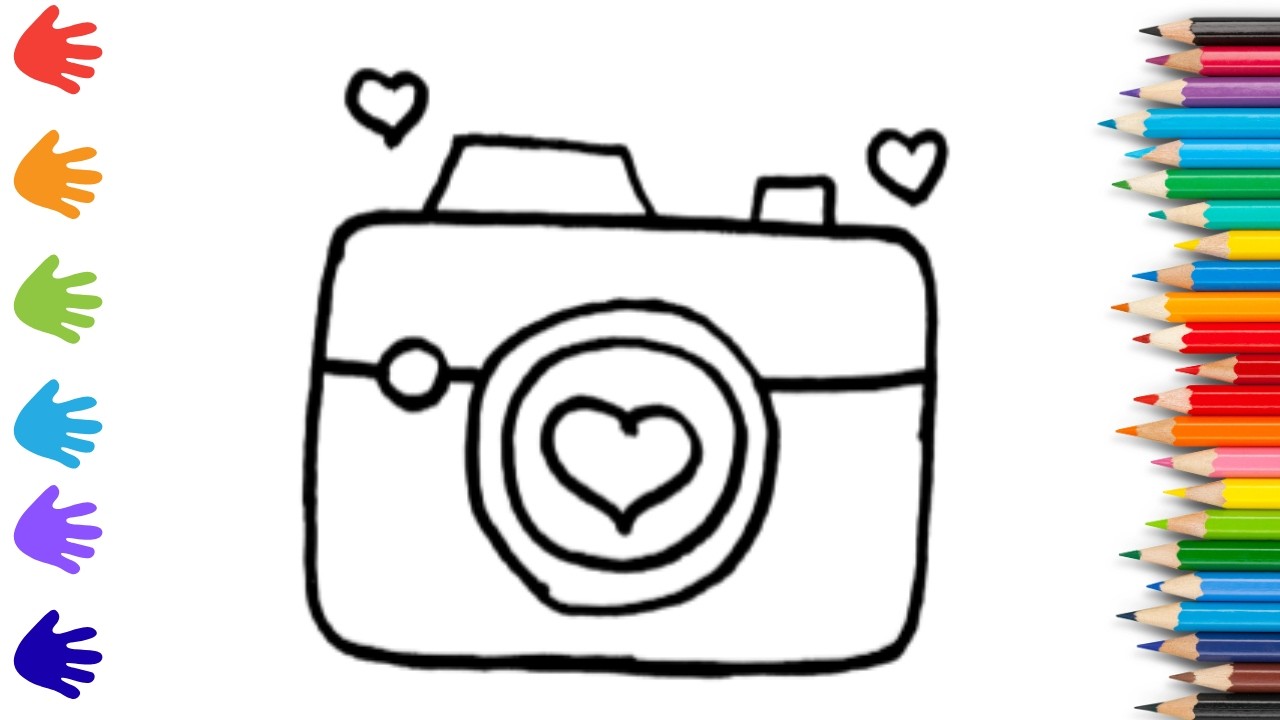 How To Draw cute Camara Drawing, Painting & Coloring For Kids and Toddlers_ Child Art 🐋🌈🎨