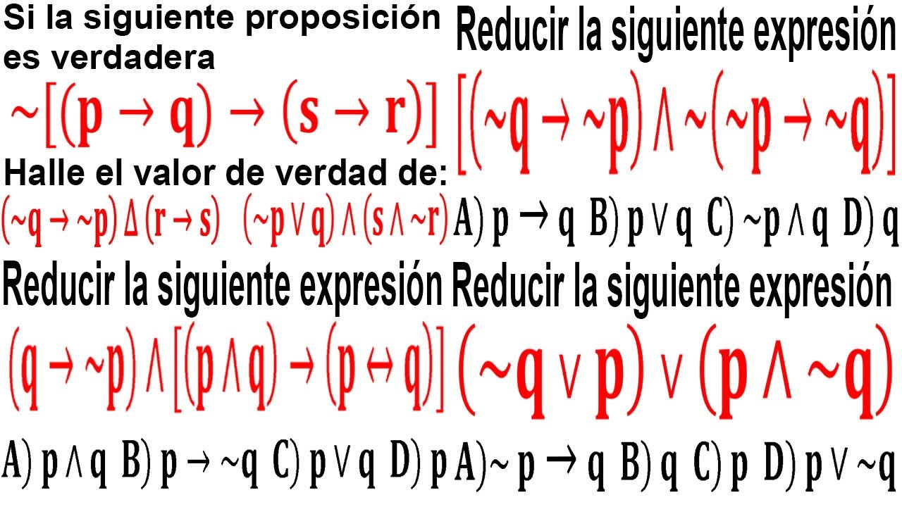 LOGICA PROPOSICIONAL PROBLEMAS RESUELTOS (INTERMEDIO AVANZADO)