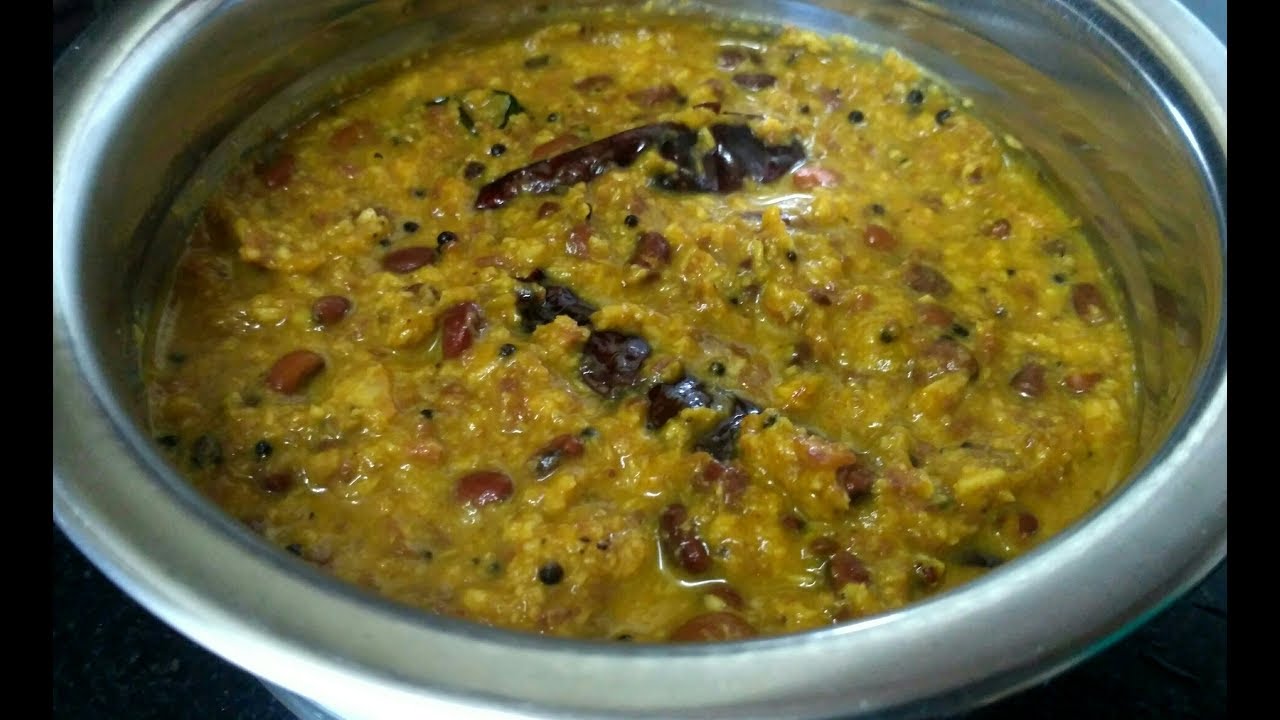 മത്തങ്ങ വന്‍ പയര്‍ എരിശ്ശേരി || Varutherisseri || Pumpkin Red Mung Bean Erissery