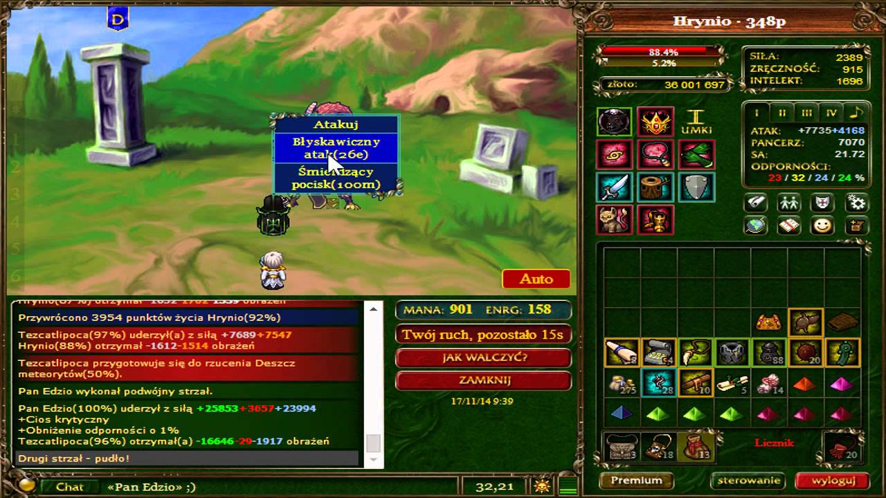 Margonem - Tezcatlipoca - Tytan 258 lvl - Próby pokonania solo i w grupie.