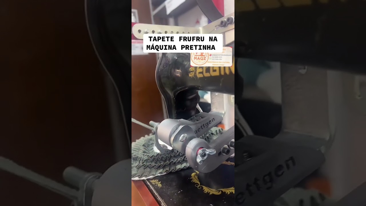 TAPETE FRUFRU NA MÁQUINA DE COSTURA PRETINHA