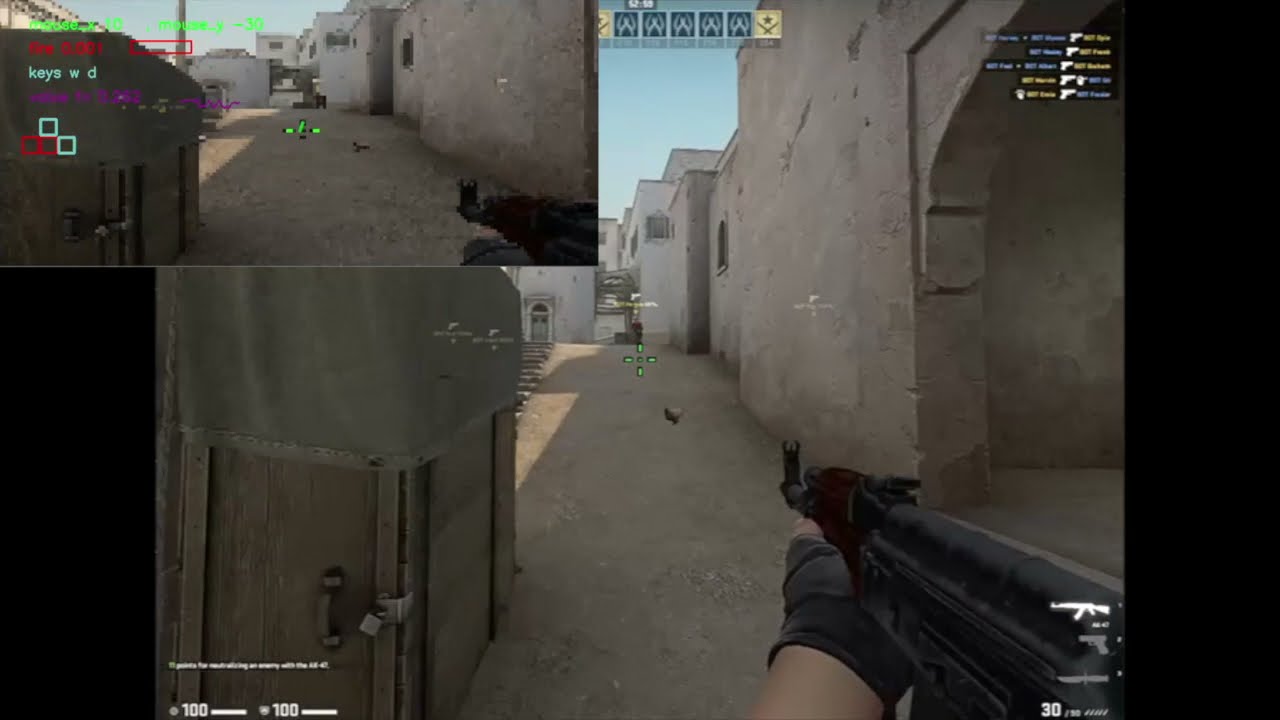 Counter-Strike Deathmatch with Large-Scale Behavioural Cloning