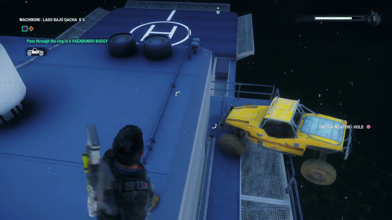 Just Cause 4 difficult stunt - Wachikuni: Lago Bajo Qacha - Vagabundo Buggy