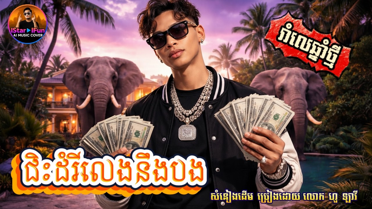 🌞ឡូយរាំចូលឆ្នាំ 👍👉| ជិះដំរីលេងនឹងបង | AI Music Viceo | IStar IFun​ | សួស្តីឆ្នាំថ្មី