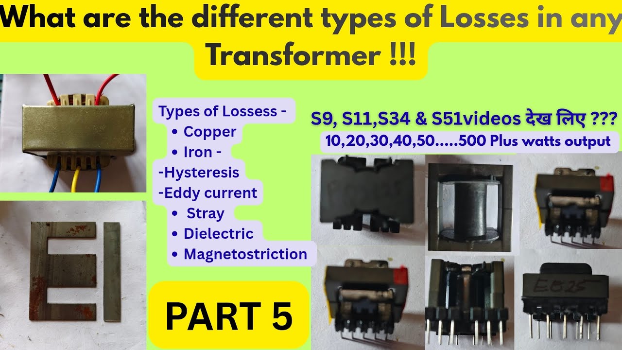 S52💥Types of Transformer Losses।How it affects Frequency & Permeability। sinha's electronic concepts
