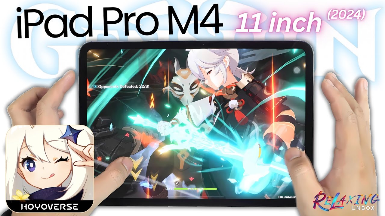 iPad Pro 11 2024 Genshin Impact Gaming review Apple M4 | Battery Drain test