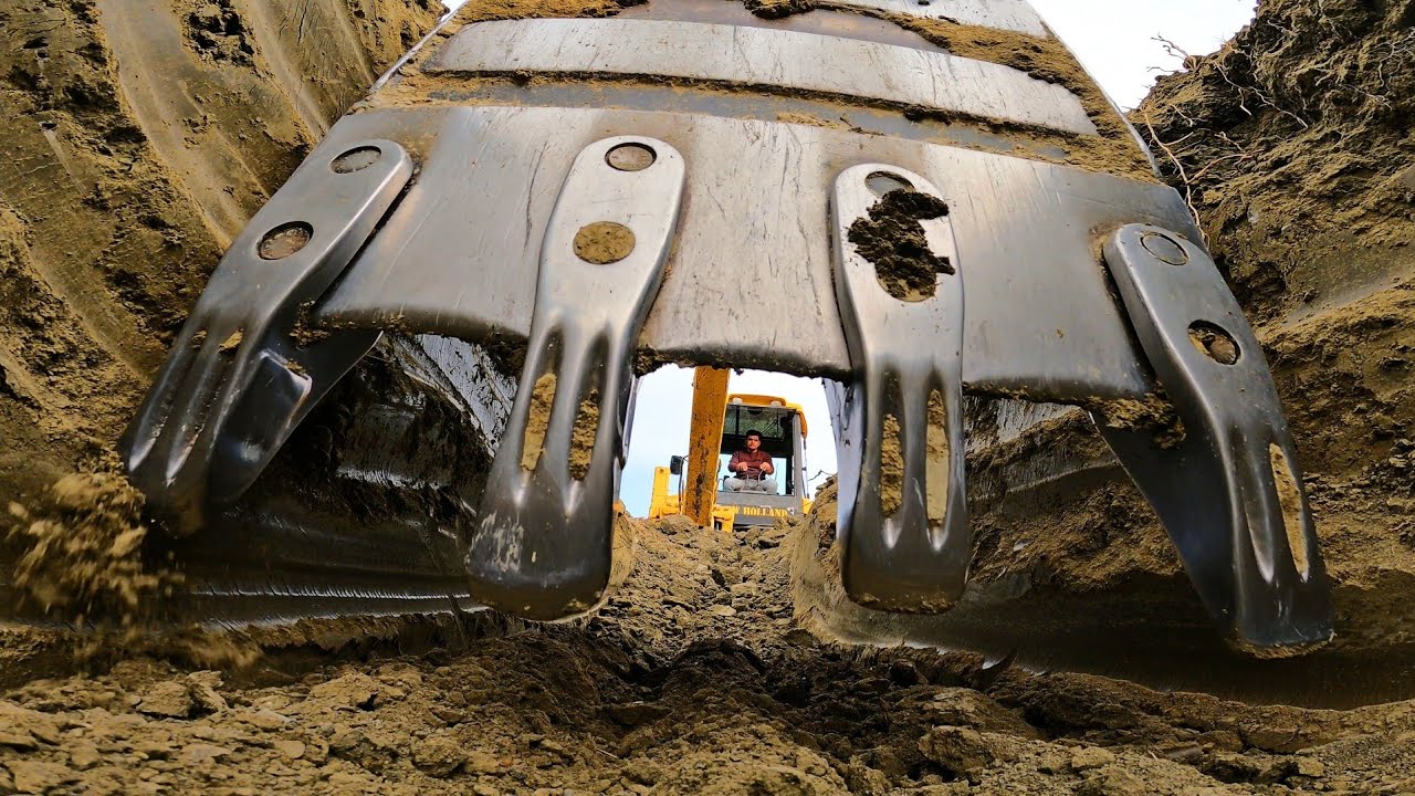 Digging Canal For Making Grape Farm And Back To Home |Backhoe video