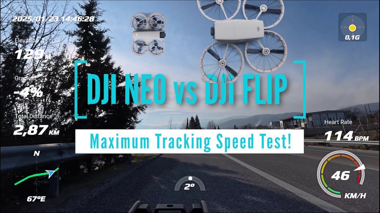 DJI FLIP vs DJI NEO: Maximum Speed Tracking Test 🚴✨