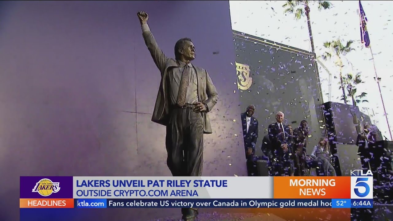 Los Angeles Lakers unveil new Pat Riley statue outside Crypto.com Arena 