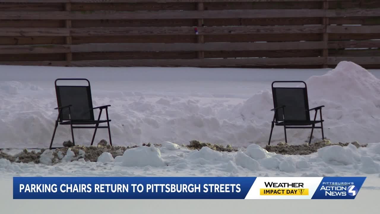 Limited street parking from snow ramps up Pittsburgh parking chair tradition