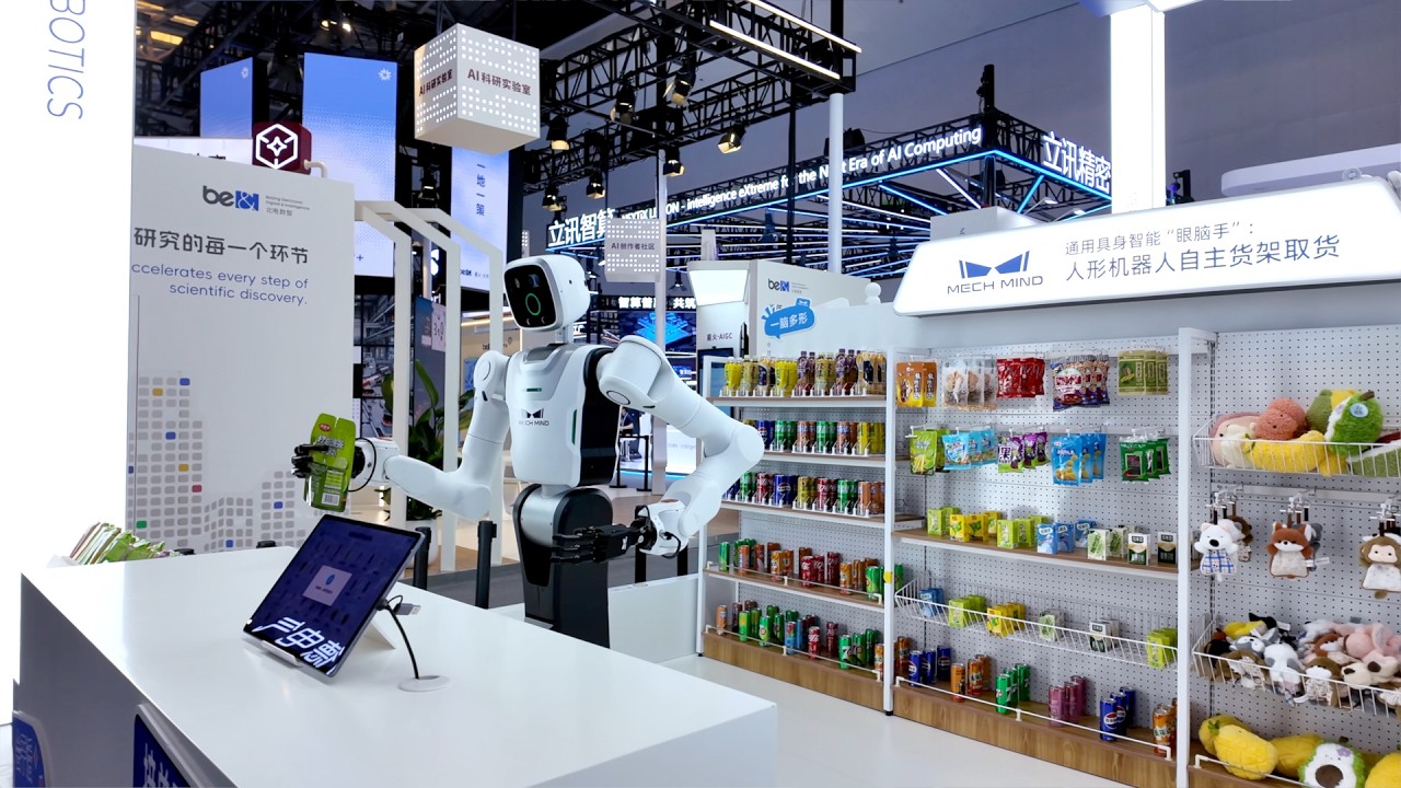 Embodied AI &ldquo;Eye-Brain-Hand&rdquo; for Robots: Humanoid Robot Autonomous Goods Picking from Shelves