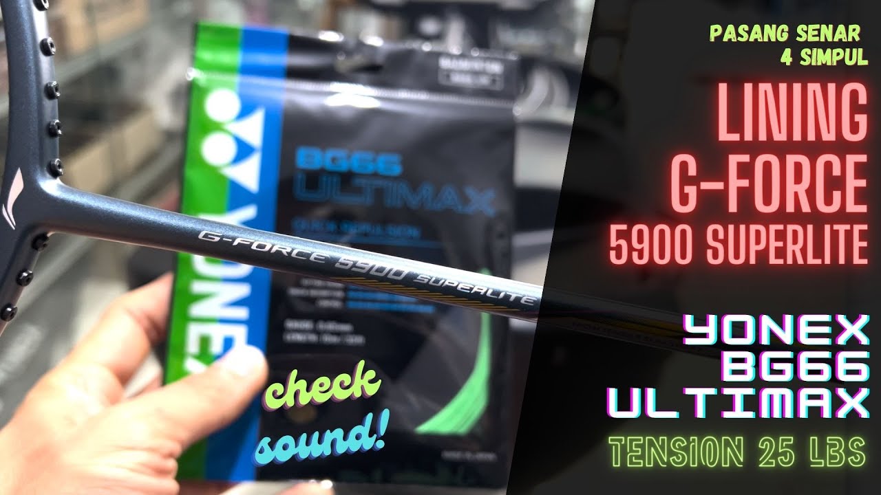 LINING Gforce 5900 Superlite & YONEX BG66 Ultimax pastel green M25 C25