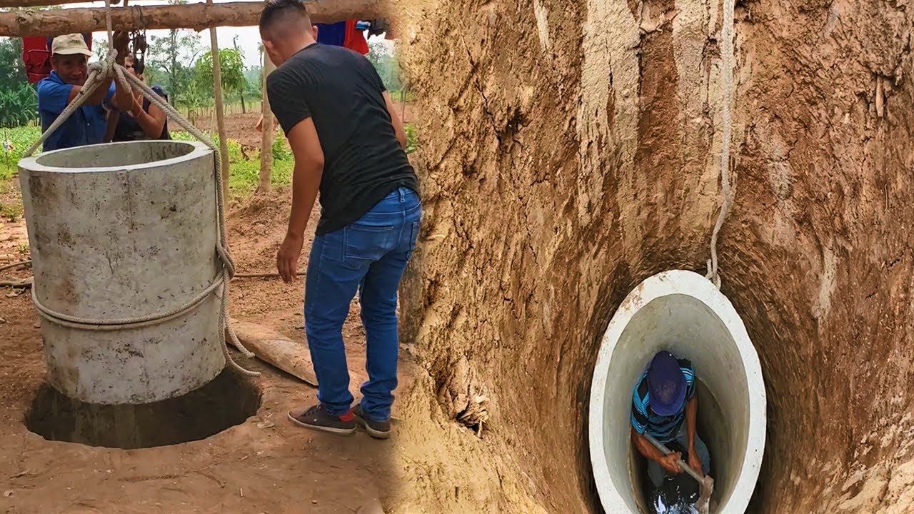Bajar tubos a Un Pozo de Agua Hecho a Mano|8 Metros de PROFUNDIDAD