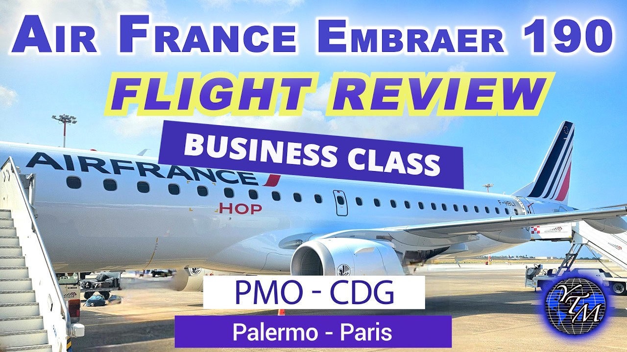 Обзор полета бизнес-класса Embraer 190 авиакомпании AIR FRANCE HOP PMO-CDG