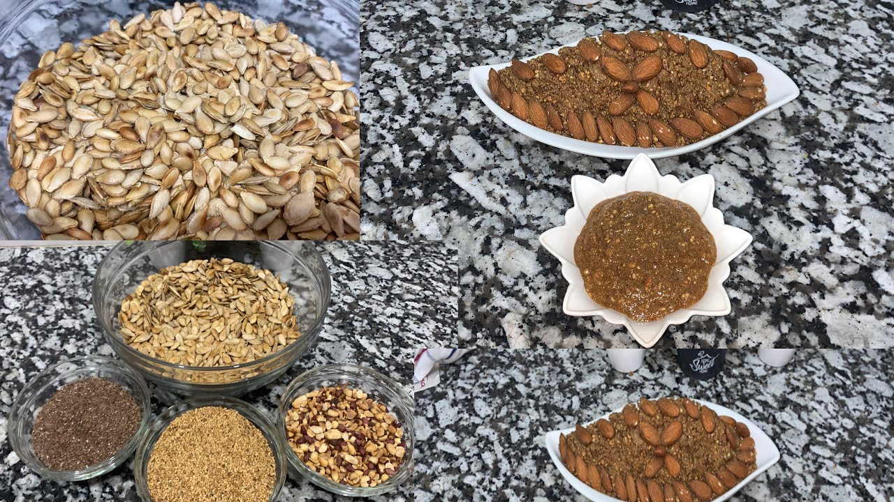 سلو #املوا #اكسبريس بحبوب اليقطين(زرعة قرع الاحمر)بديل الدقيق الابيض قمة فالروعة