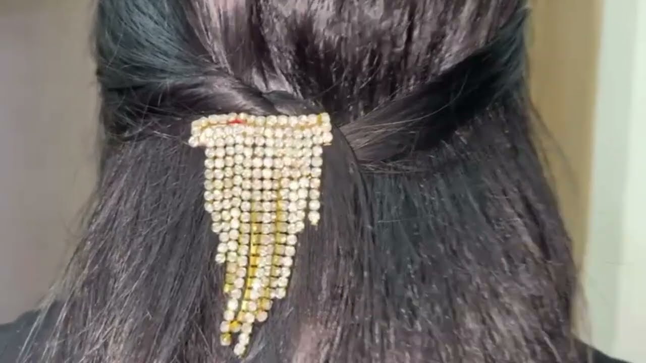 ✨Beautiful Hair Style With Handmade Diamond Jewellery 💎 | Earrings & Bracelet Look✨