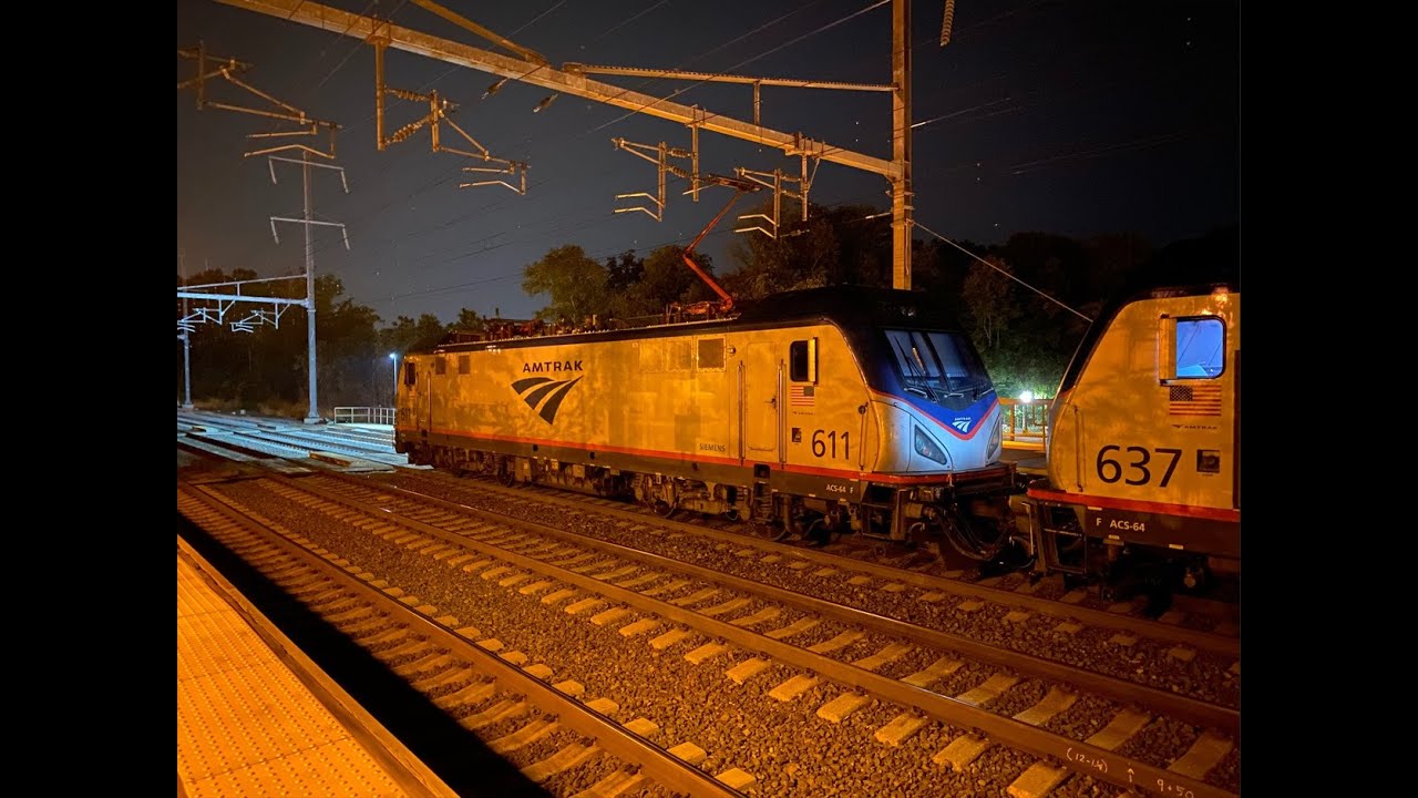 Amtrak & NJ Transit Northeast Corridor Night Action @ Princeton Junction (9/14/21)
