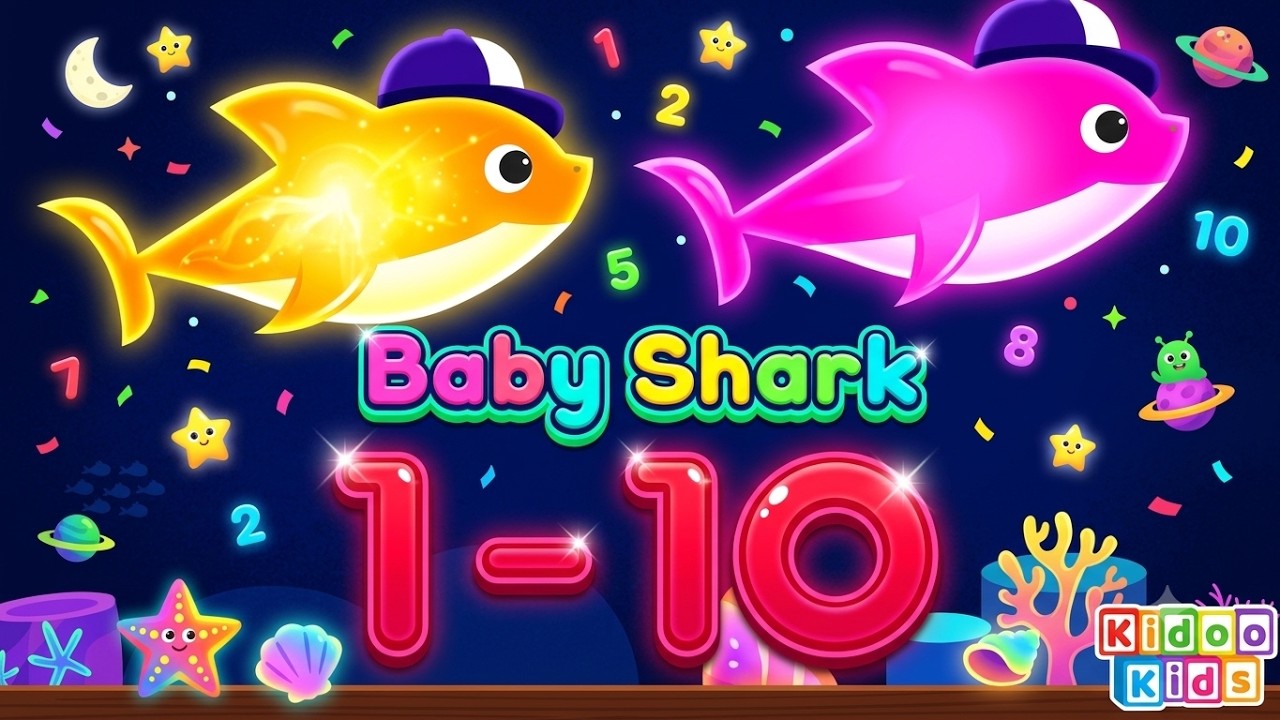 10 Baby Sharks Counting Song | Learn Numbers 1-10 | Kidoo Kids #BabyShark #CountingTo10