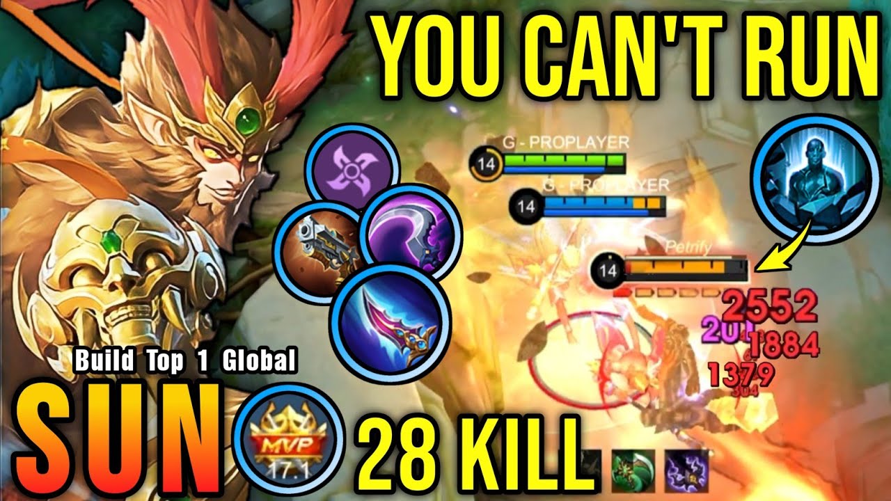 YOU CAN'T RUN!! 28 Kills Sun Delete Enemies with One Combo!! - Build Top 1 Global Sun ~ MLBB