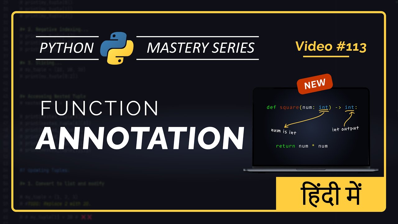 Python Function Annotations Explained in Hindi | Type Hints, typing Module & Ex. | Python Functions