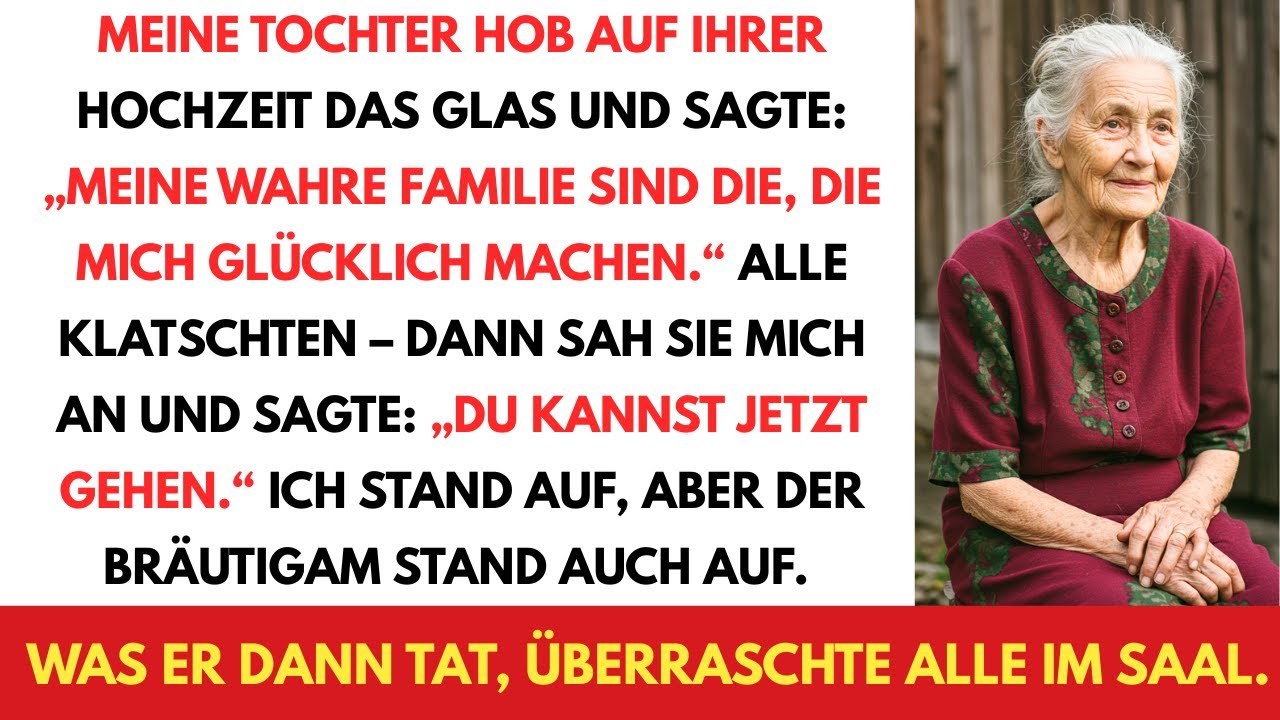 Meine Tochter warf mich aus der Hochzeit – doch als der Bräutigam aufstand, geschah Unglaubliches