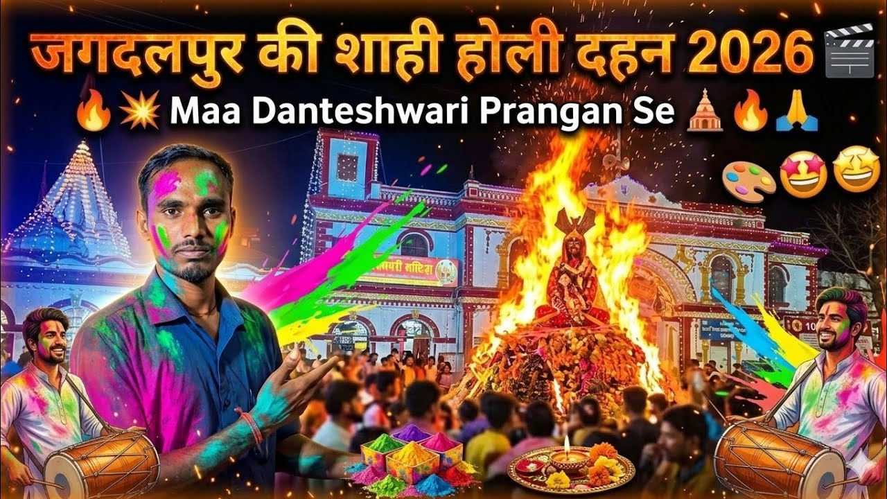 जगदलपुर में राजपरिवार की शाही होलिका दहन 👑 |Jagdalpur Royal Holi🕺 2026 🏵️ #Holi Dahan#viral#trending