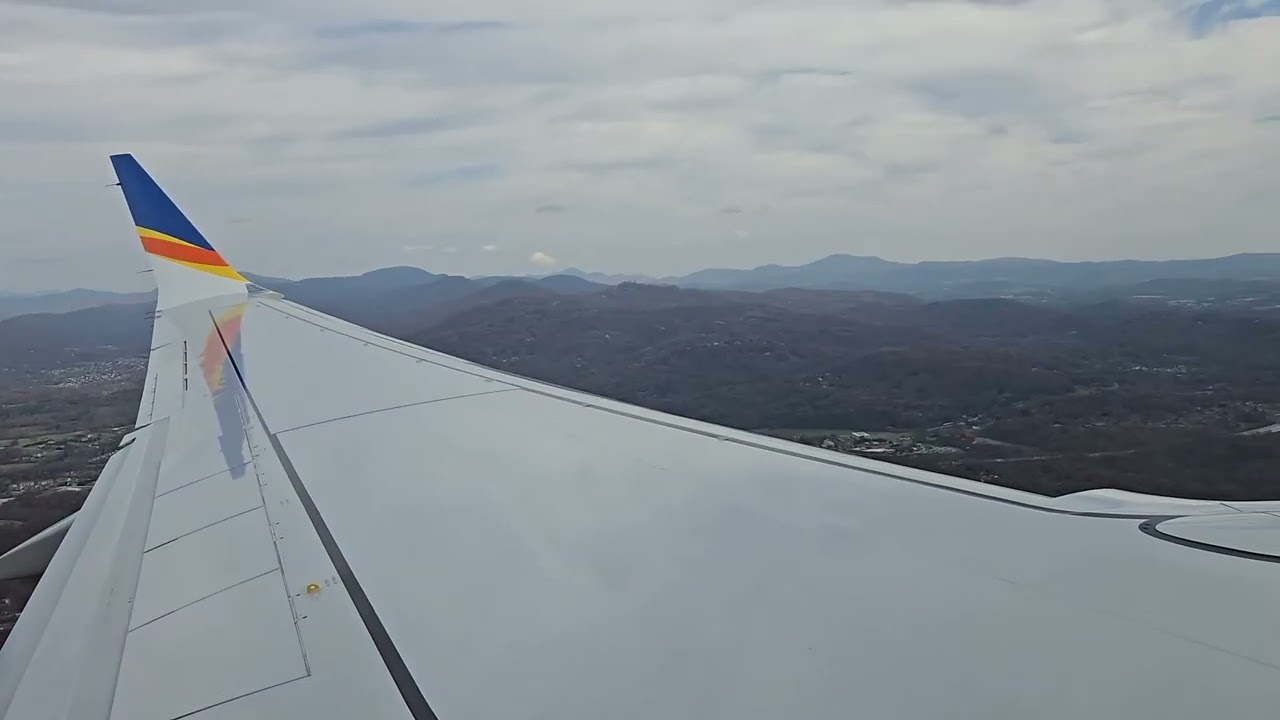 Allegiant Airlines 737 takeoff from Asheville to McGhee Tyson Airport.