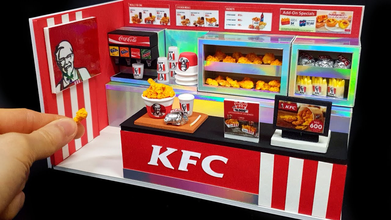 DIY Miniature Real shop - KFC Shop decor ! Kentucky Fried Chicken ~