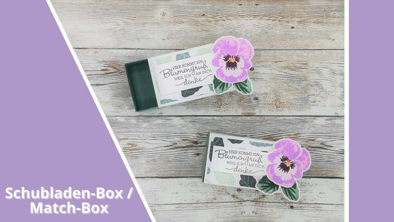 Schubladen Box Stiefmütterchen / Stampin' Up! / Match-Box / Stempelset Stilvolle Stiefmütterchen