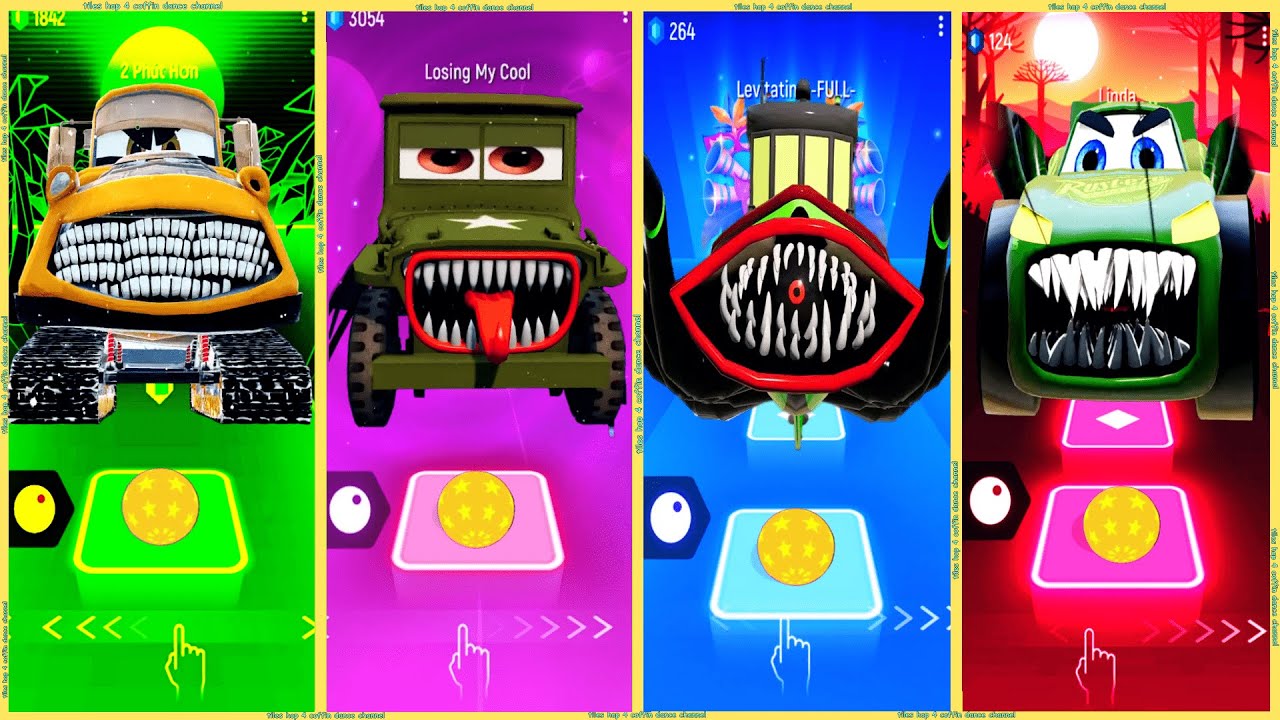 coffin dance - Tow Mater Eater vs Sarge Eater vs Boat Eater vs Mcqueen Eater | Tiles HOP ❗