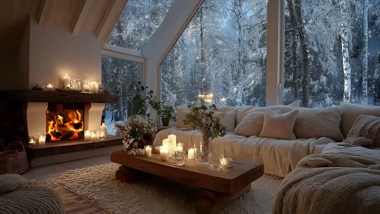 🎹 Elegant White Lounge Piano | 3 Hours Cozy Winter Piano Ambience | Relax Focus Study Meditation