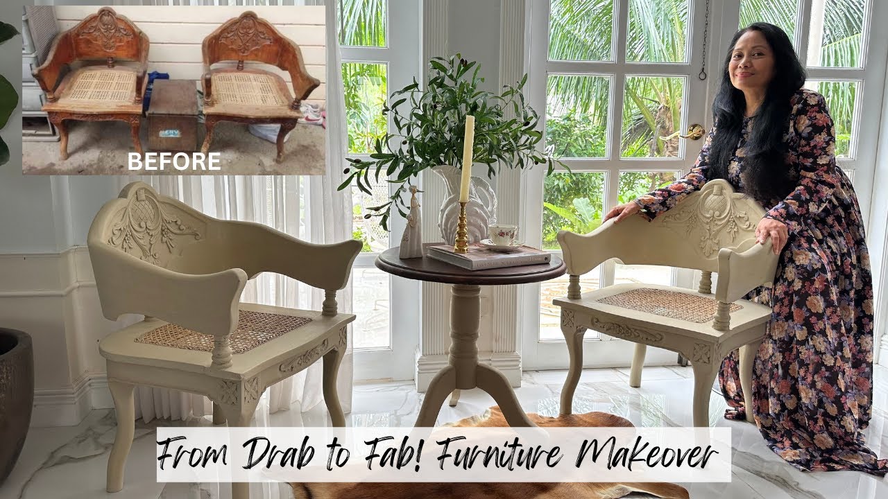 Neglected Narra Chairs and Table Get a Fab Makeover into French Provincial Style Coffee Table Set!
