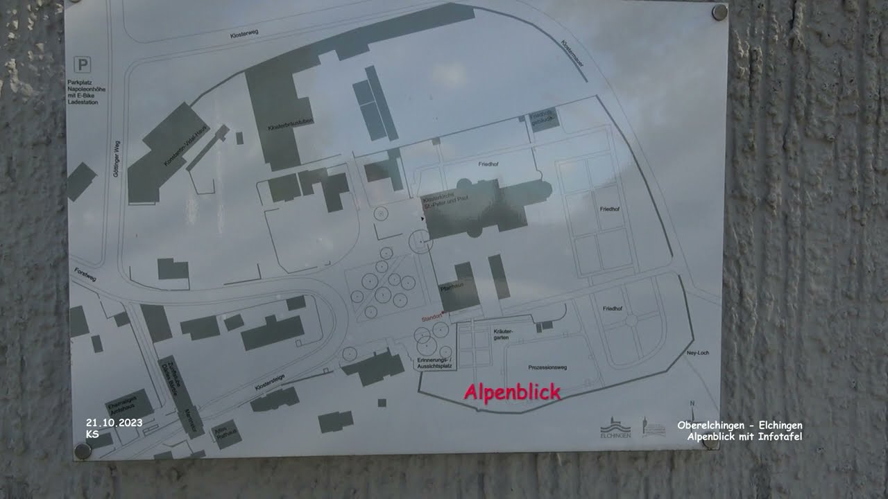 Alpenblick mit Infotafel - Oberelchingen - Elchingen