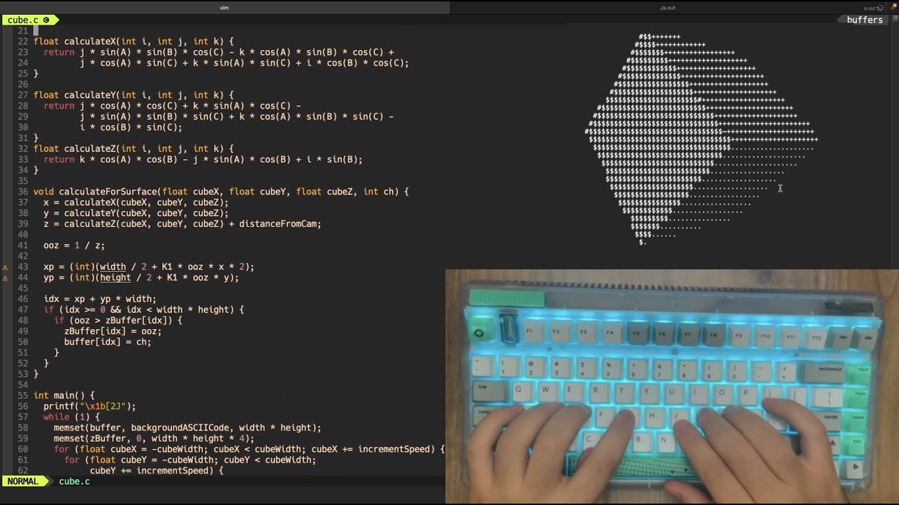 ASMR Programming - Spinning Cube - No Talking