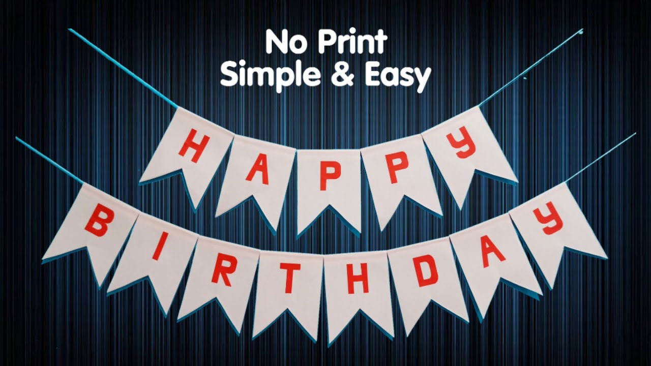 Tutorial BUNTING FLAG HAPPY BIRTHDAY - Bunting Flag dari kertas HVS - Hiasan Ulang Tahun