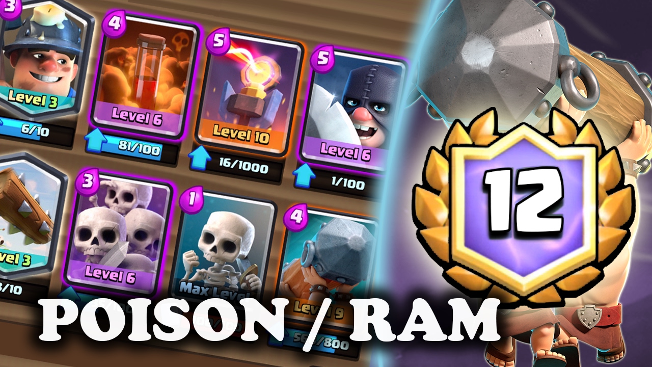 Battle Ram/Poison/Miner | 12 Win Grand Challenge Deck