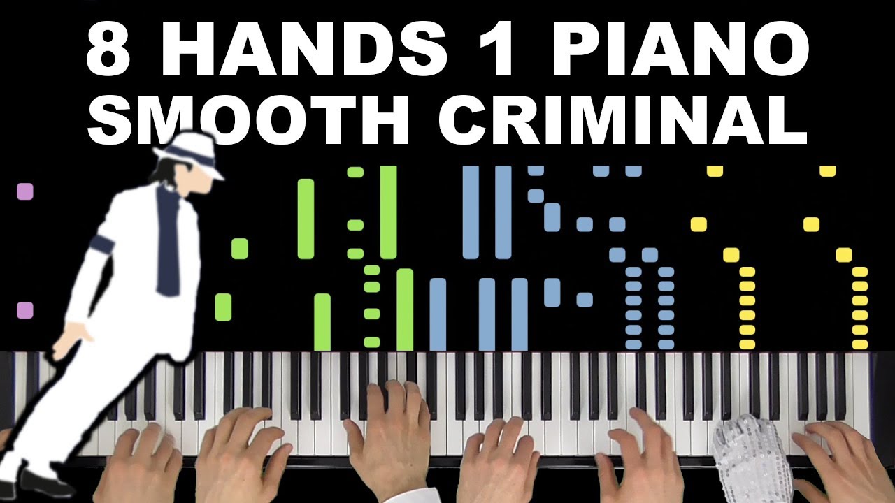 Michael Jackson - Smooth Criminal | 8 Hands 1 Piano | Synthesia
