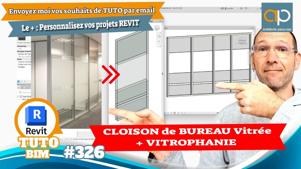 Cloison de bureau vitrée avec vitrophanie - tuto 326 gratuit