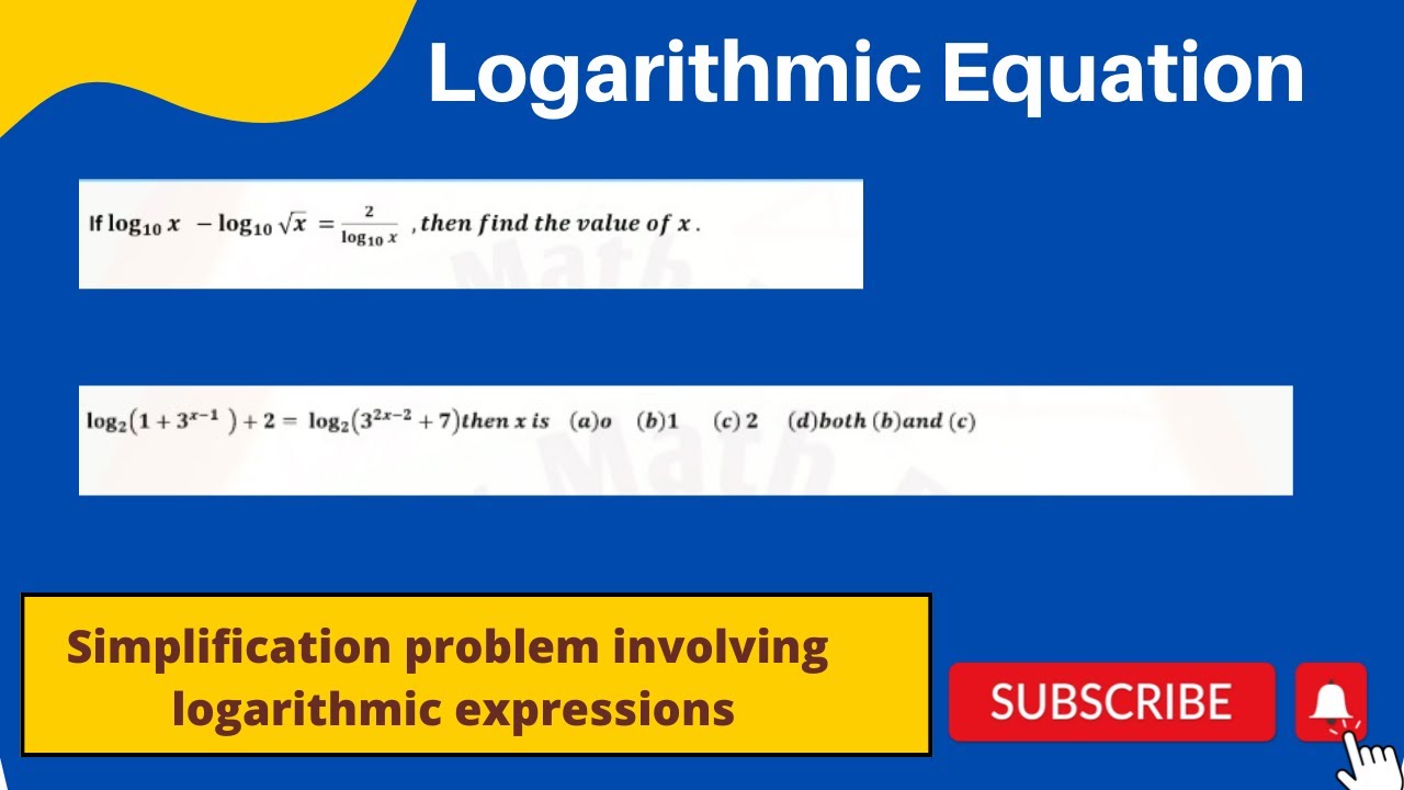 Simplification problem involving logarithmic expressions | Simplify logarithmic expressions
