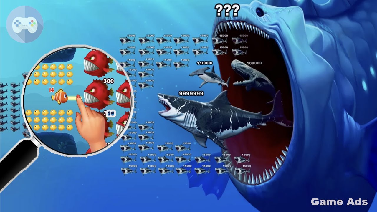 Fishdom Ads Mini Games Review (18) All Levels The Big Bloop Eat Small Fish