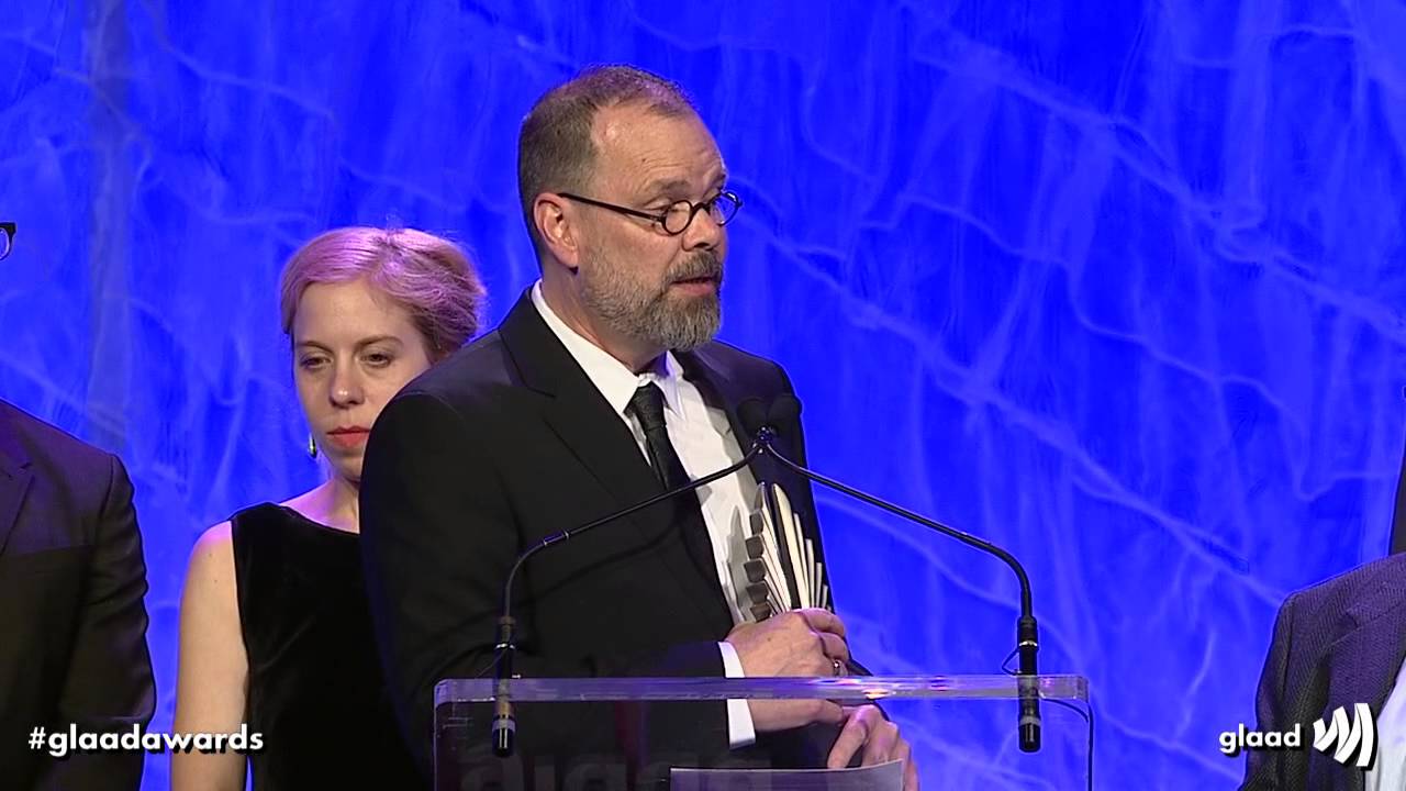 David France and Peter Staley accept for How to Survive a Plague at the #glaadawards