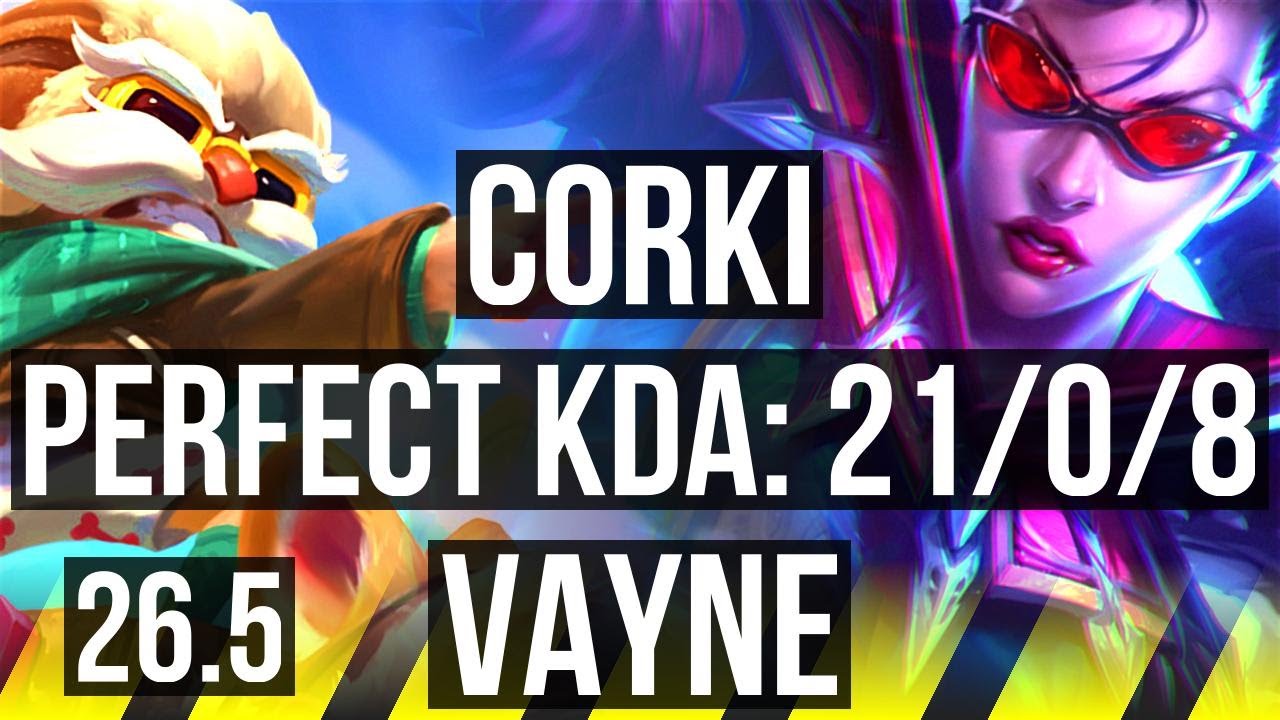 CORKI & Thresh vs VAYNE & Nami (ADC) | Perfect KDA: 21/0/8 | BR Grandmaster | 26.5