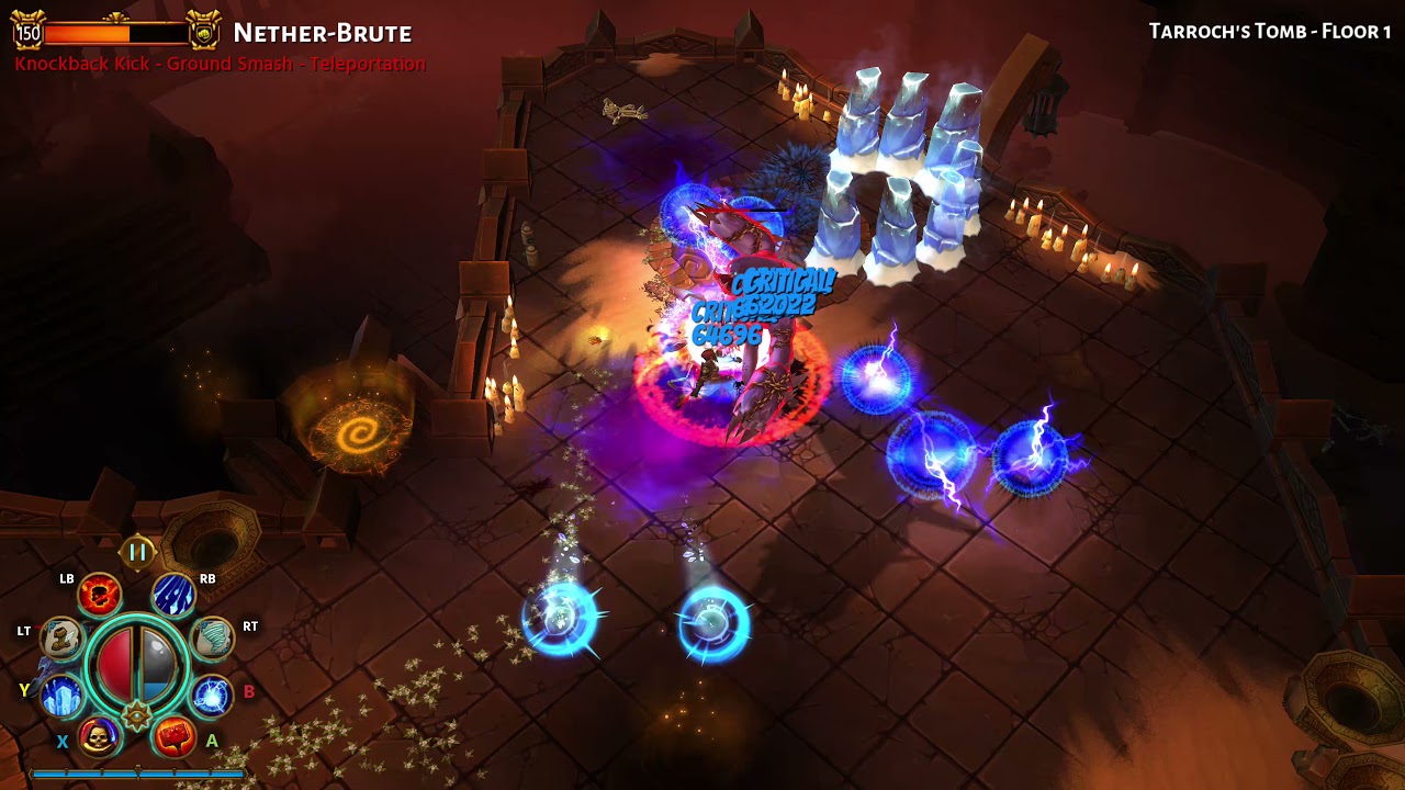 Torchlight 2 Tarroch's Tomb Embermage Shocking Orb Elite Xbox One X (4K 60FPS)