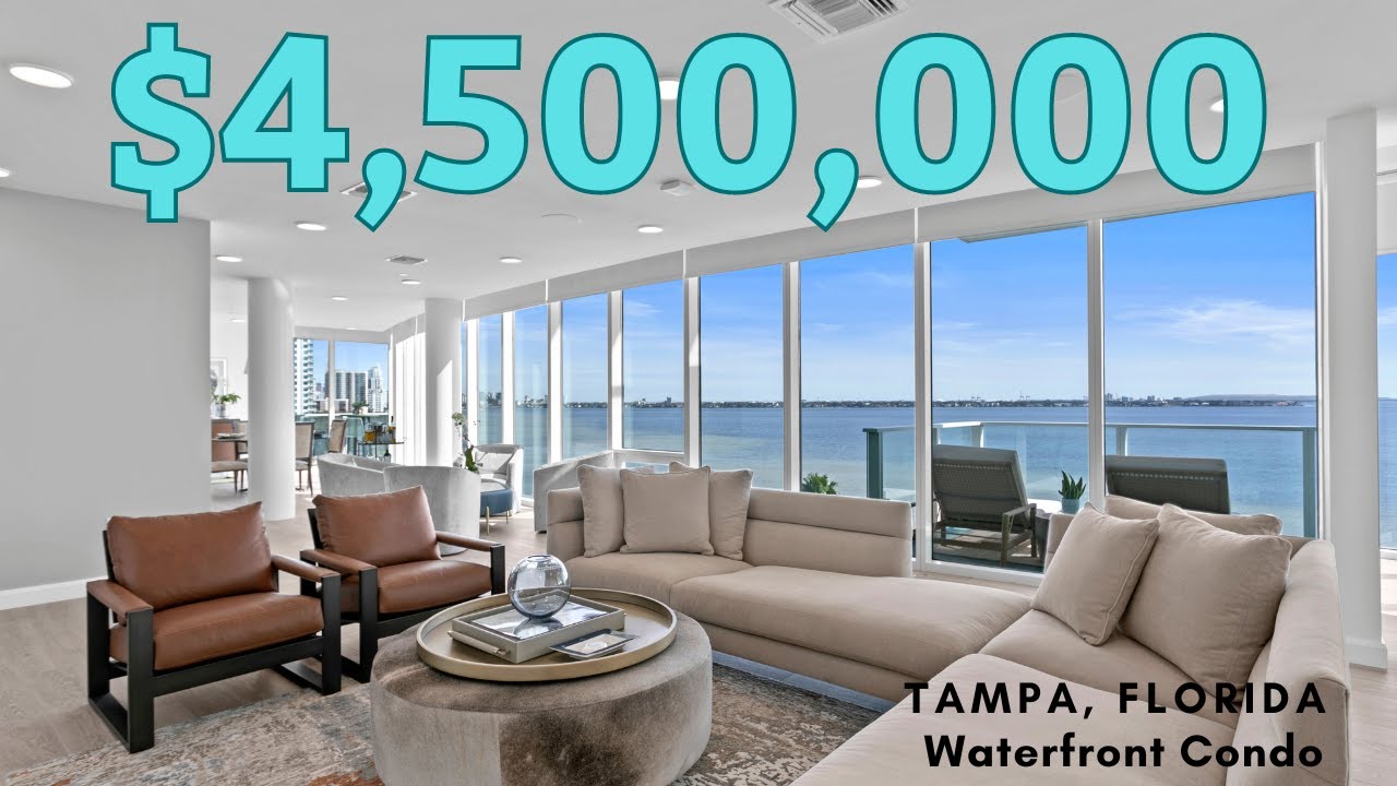 INSIDE A $4,500,000 WATERFRONT CONDO | Tampa, Florida Real Estate 🌴☀️
