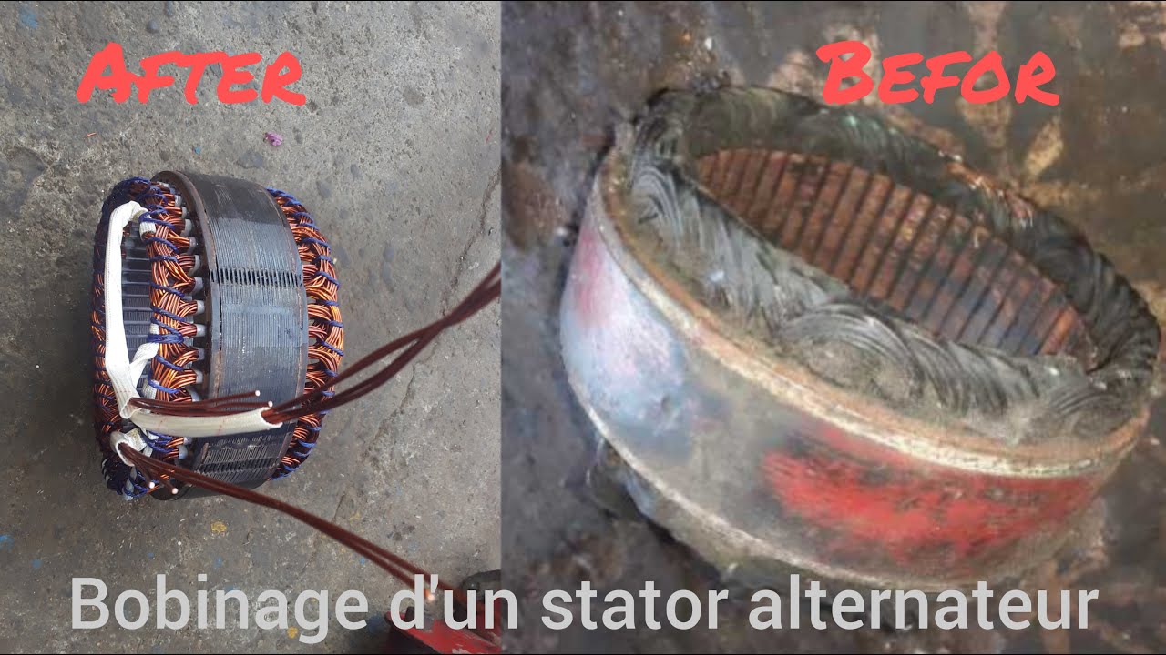 Bobinage d'un stator alternateur 24 V