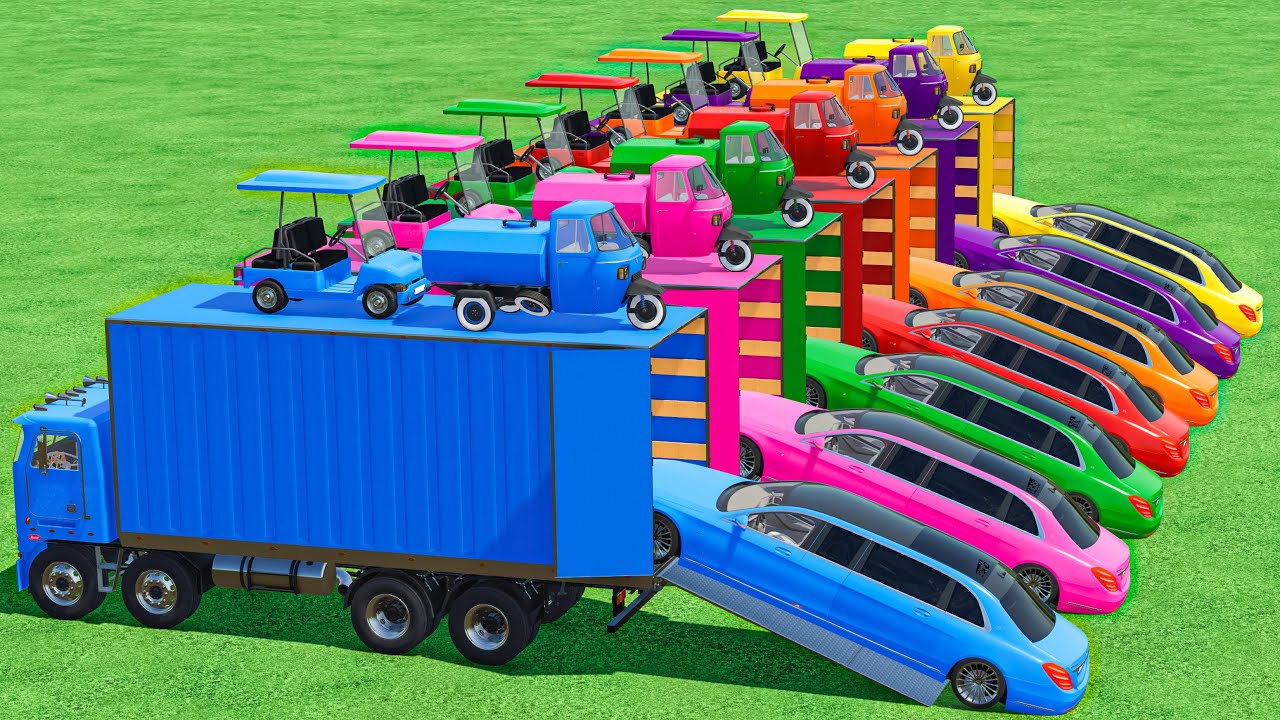 MERCEDES vs MINI AUTO vs Mini Cars With Colors In Fs22 | Farming Simulator 22