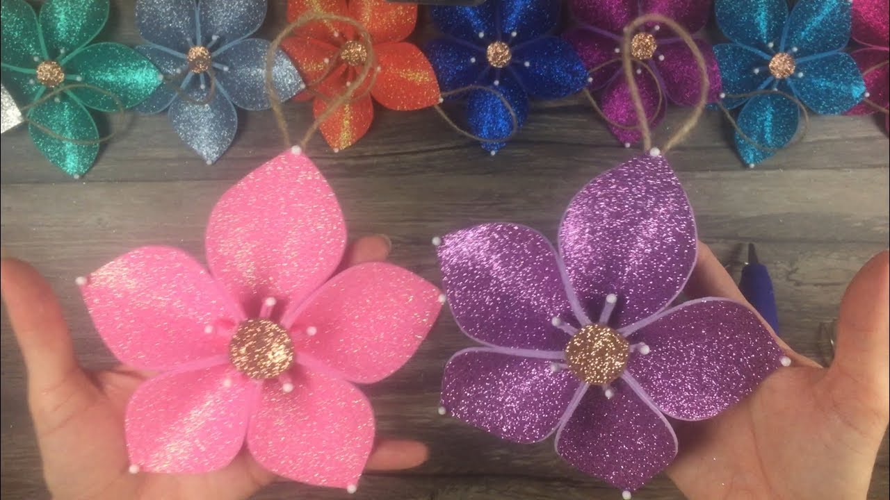 DIY:  How to make Christmas tree flower ornaments