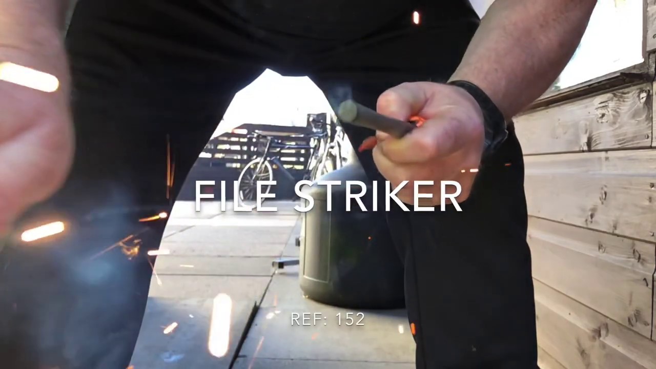 Homemade fire steel & flint striker made from a file