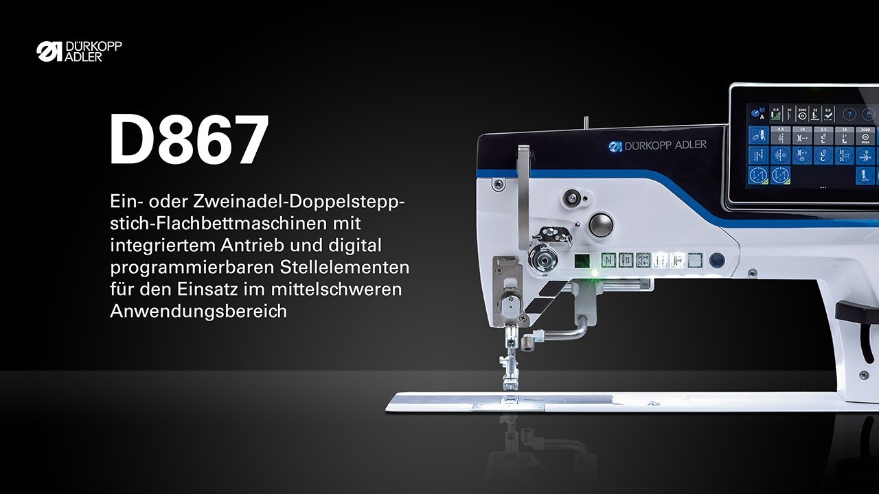 Dürkopp Adler - Kl. D867 Flachbettmaschine mit digital programmierbaren Stellelementen