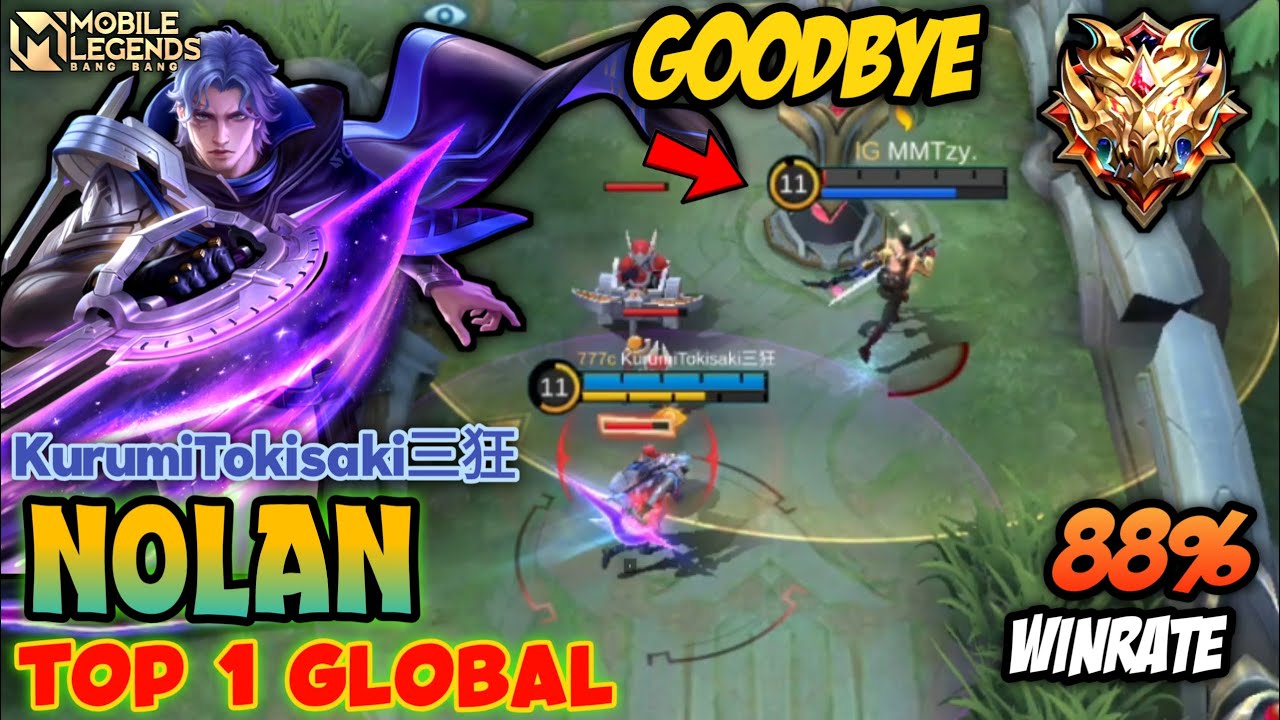 High Damage Nolan Jungler , Best Build 2023 [ Top Global Nolan ] KurumiTokisaki三狂 Mobile Legends